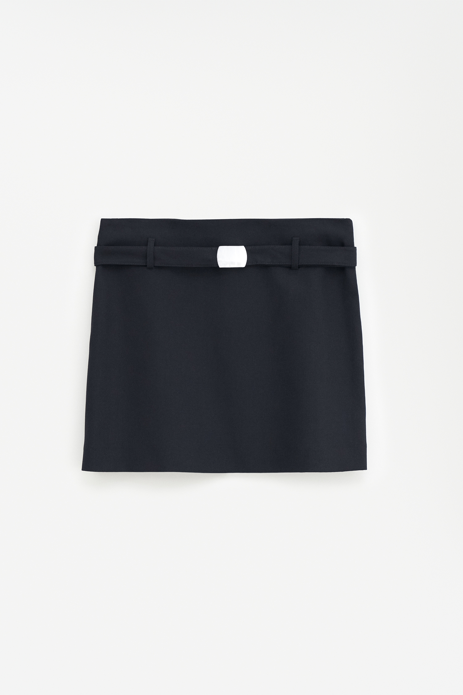 Filippa K Wool Mini Belt Skirt In Black